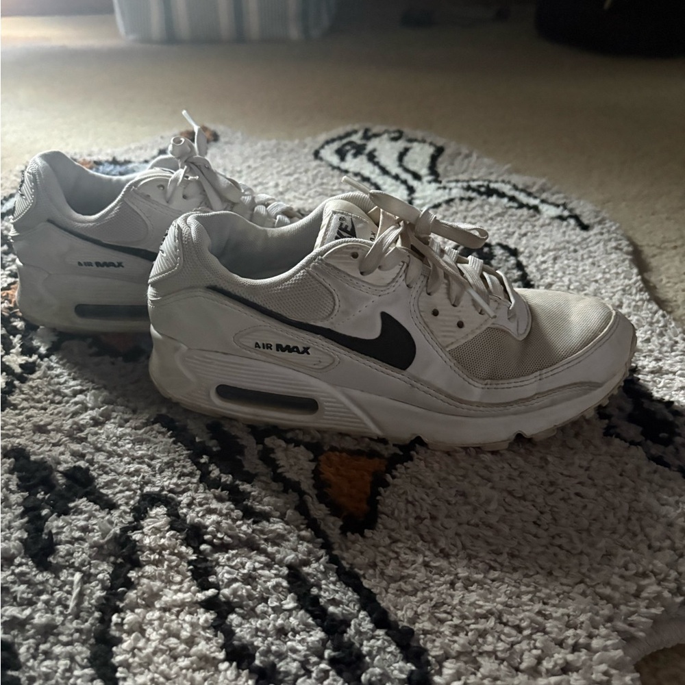 Nike White and Black Air Max Trainers
